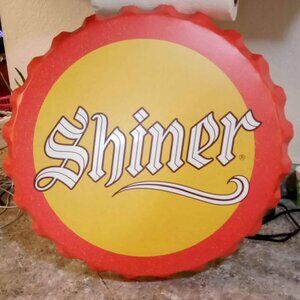 Shiner Bock Texas beer tin sign